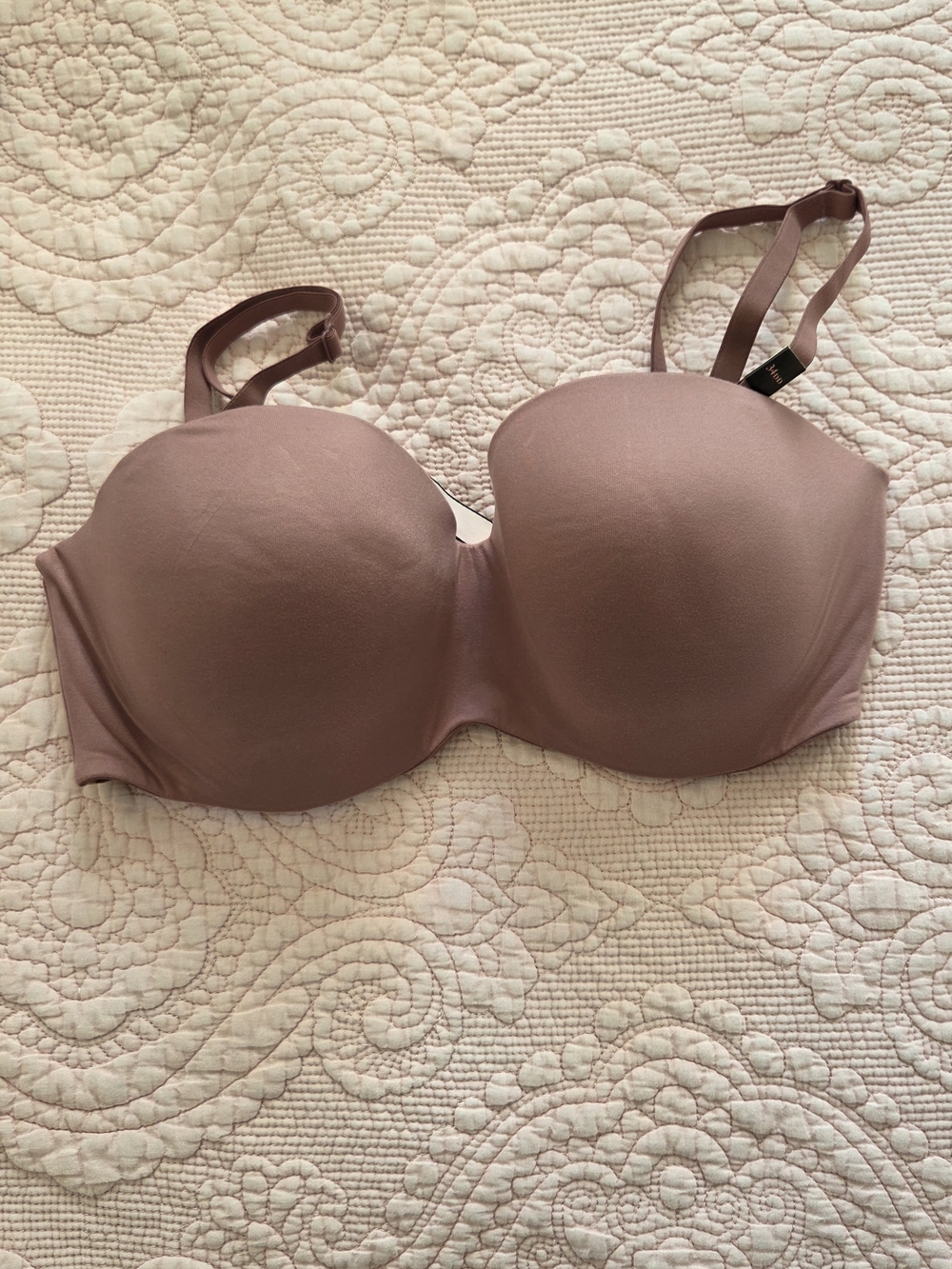 NWT Victoria's Secret Strapless Convertible Bra - Mauve Pink 34DD